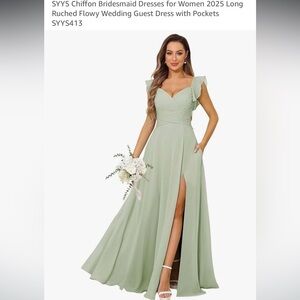 Sage Green SYYS bridesmaid dress